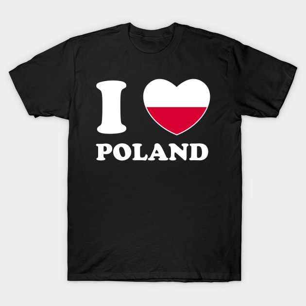 I Love Poland Heart Flag Women Men Kids Souvenir T-Shirt by BramCrye